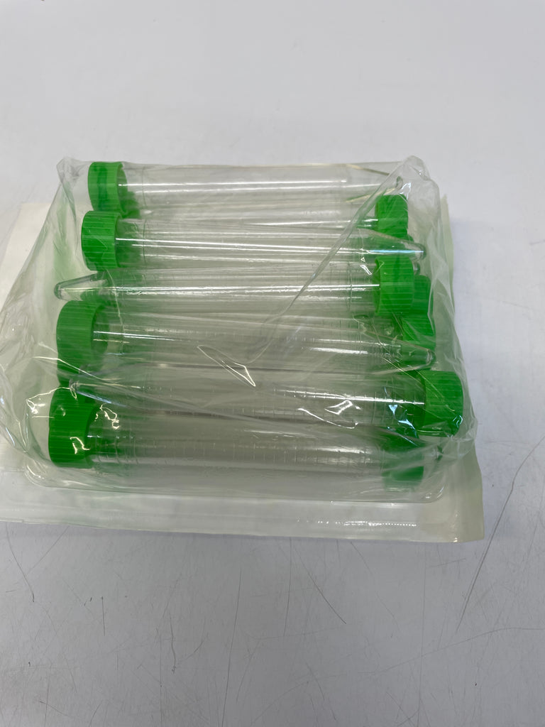 CCaps 15 mL PET Tubes - Graduated, Sterile, Bulk Bags, no Rack, 25/pack